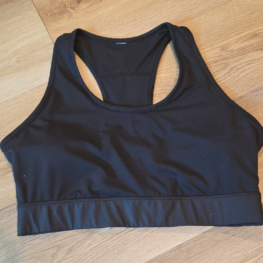 Fabletics Sleek Black Sports Bra